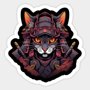 samurai cat Sticker